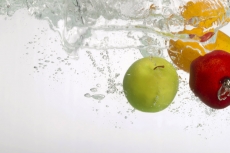 water keeping the fruits fresh and clean