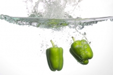 green vegetable in water