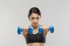 girl with dumbbells