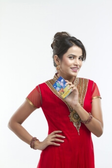 portrait of young woman holding a notepad