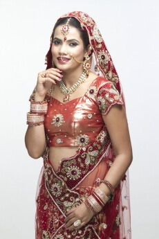woman in bridal wear
