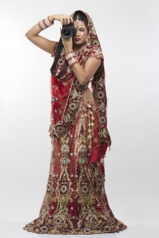 indian bride with a camera 