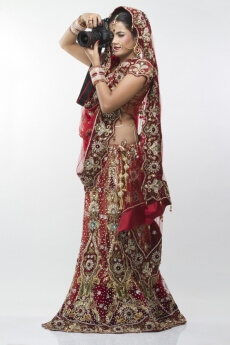indian bride with a camera 