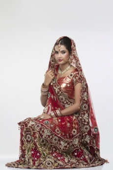 shy indian bride posing 