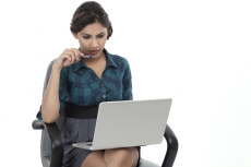 girl concentrating on her work