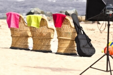 jute chairs on the beach