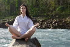 beautiful woman performing meditation 