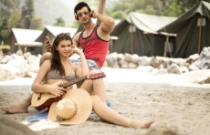 young couple enjoying at a tourist spot