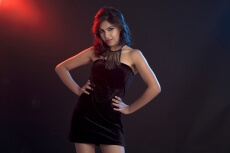 girl in a little black dress