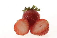 strawberry cut into half