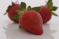 three fresh strawberries