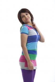 woman posing in casual wear