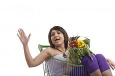woman waving her hand from a trolley