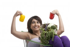 house wife staring at capsicums