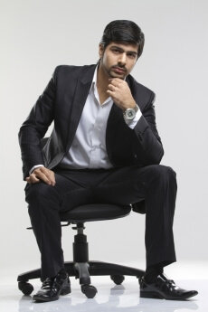 smart professional posing in business formals 