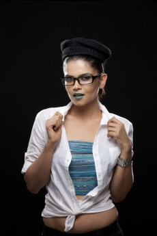 stylish girl wearing sexy shirt