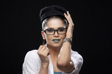 portrait of a girl with wearing trendy lipstick