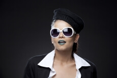 woman with bright sunglasses
