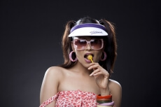stylish teenager wearing visor cap and shades