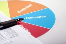 pie chart and a pen