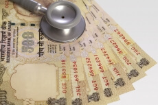 picture of health and finance concept with copy space for various adve
