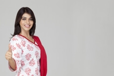indian girl showing thumps up