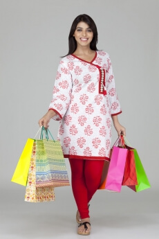 indian girl with shopping bags