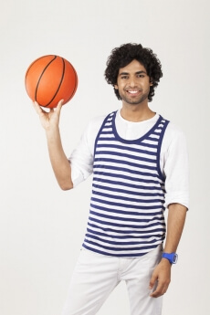 guy posing with basketball