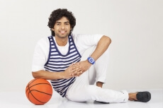 college boy with basketball