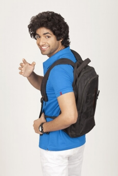 college boy with backpack