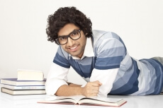 college boy studying
