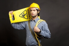 man as engineer looking at something 