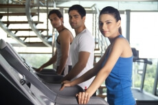 young teenagers on a treadmill