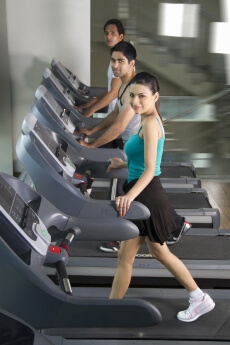 young people training on their treadmills