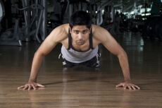 man doing push ups with full energy