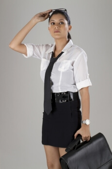 woman with a laptop bag