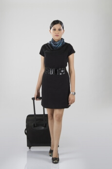 airhostess with a travelling abg
