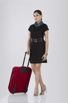 airhostess with her travelling bag