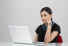 corporate woman working in office