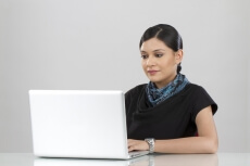 business woman working on a laptop 