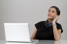 working woman on phone