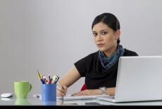 business working at office desk