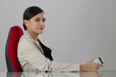 business woman sitting in office