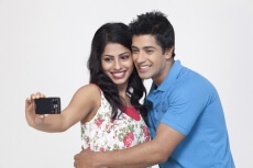 couple taking selfie