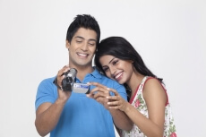 couple with a video