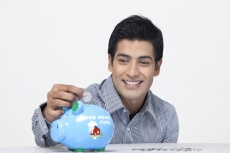 close-up of a man saving his money