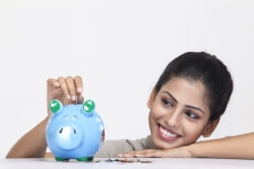 girl with piggy bank
