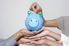 human hands saving money