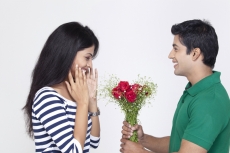 surprised girl on valentine