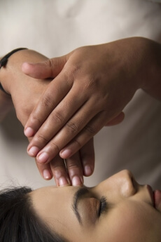 woman taking massage